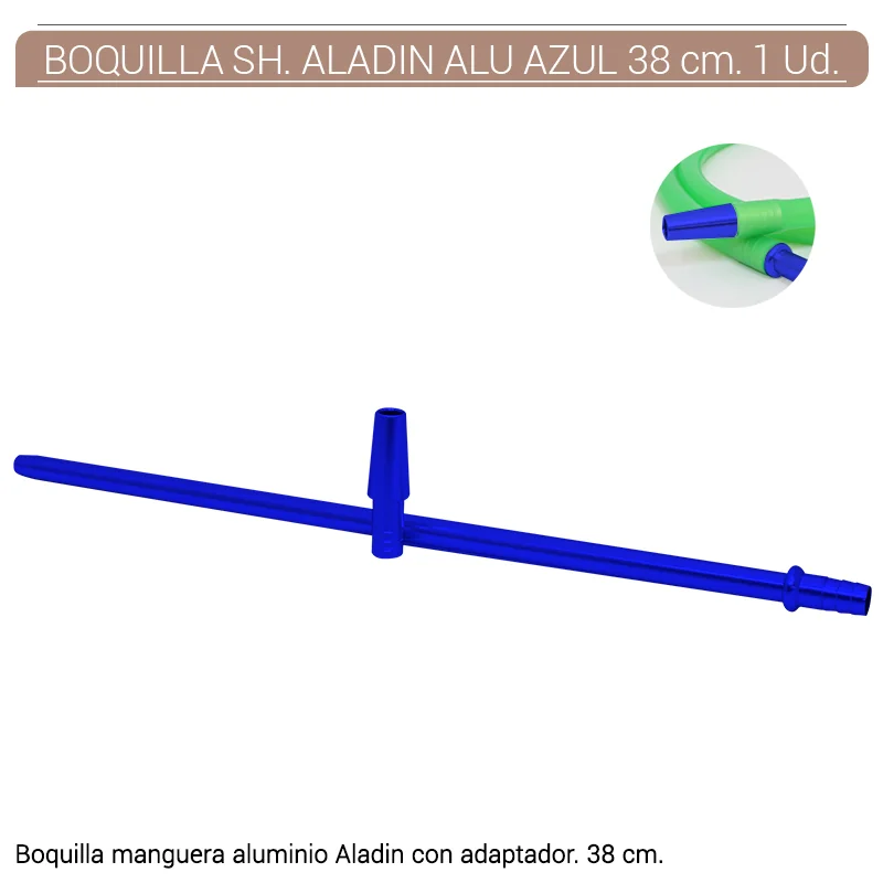 ALAGESH00003_main-20260208032744303-4846 BOQUILLA SHISHA ALADIN ALUMINIO AZUL 38 cm. 1 Ud. M310B - Imagen 1
