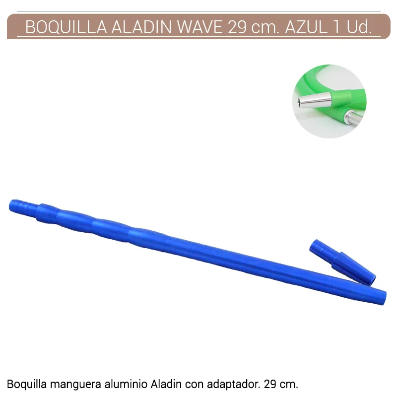 ALAGESH00006_main-20260208032821495-8616 BOQUILLA SHISHA ALADIN WAVE ALUMINIO AZUL 29 cm. 1 Ud. M320B - Imagen 1