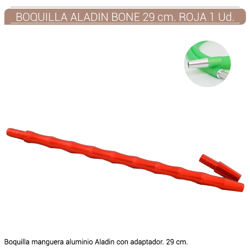 ALAGESH00008_main-20260208032846263-9038 BOQUILLA SHISHA ALADIN BONE ALUMINIO ROJA 29 cm. 1 Ud. M340R - Imagen 1