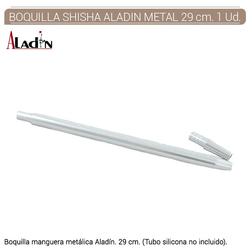 ALAGESH00009_main-20260208032858439-6181 BOQUILLA SHISHA ALADIN METAL 29 cm. 1 Ud. M330SI - Imagen 1