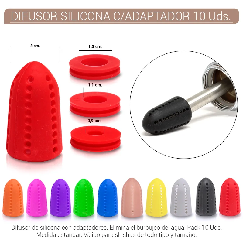 ALMB0SH00001_main-20260208033309875-2050 GOMA DIFUSOR SILENCIADOR C/ ADAPTADOR COLORES 10 Uds. 01.23023 - Imagen 1