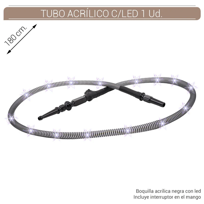 ATO20SH00001_main-20260208034201706-4710 TUBO SHISHA ATOMIC ACRILICO C/ LED 1,80 mt. 1 Ud. 02.39969 - Imagen 1