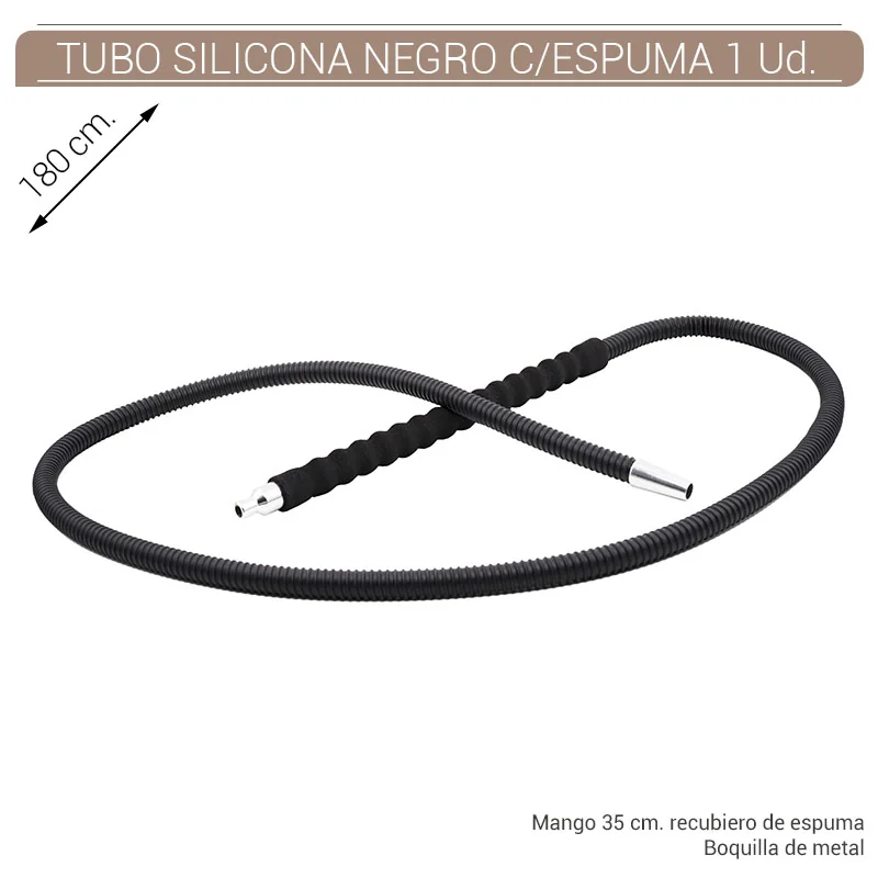 ATO60SH00002_main-20260208034511455-7350 TUBO SHISHA ATOMIC SILICONA C/ ESPUMA NEGRO 1,80 mt. 1 Ud. 02.39976 - Imagen 1