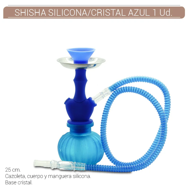 ATO60SH00005_main-20260208034549326-4157 SHISHA 25 cm. 1 Mang. SILICONA/CRISTAL AZUL 1 Ud. 02.30627 - Imagen 1