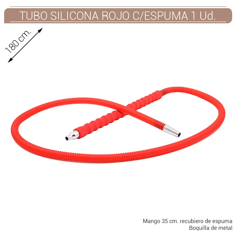 ATO70SH00004_main-20260208034651754-2223 TUBO SHISHA ATOMIC SILICONA C/ ESPUMA ROJO 1,80 mt. 1 Ud. 02.39978 - Imagen 1