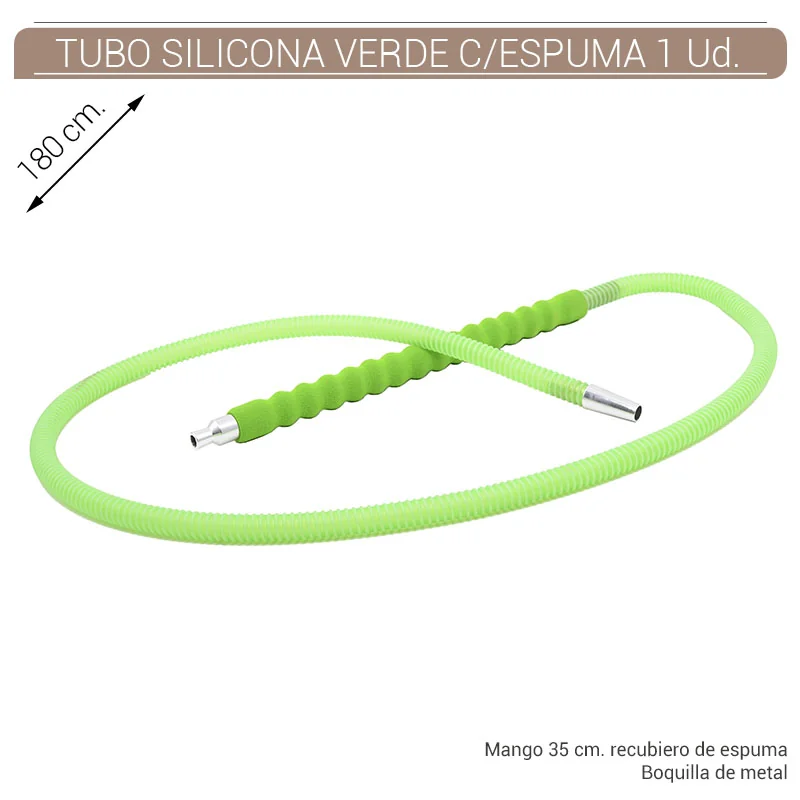 ATOF0SH00002_main-20260208035115739-3433 TUBO SHISHA ATOMIC SILICONA C/ ESPUMA VERDE 1,80 mt. 1 Ud. 02.39979 - Imagen 1