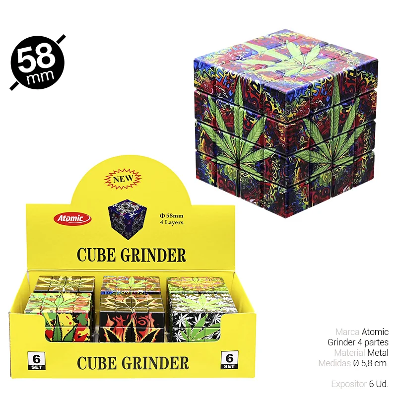 ATOGEOT00043_main-20260207191150179-8329 GRINDER 4 Part. ATOMIC METAL LEAF 58 mm. 6 Uds. 02.12560 - Imagen 1