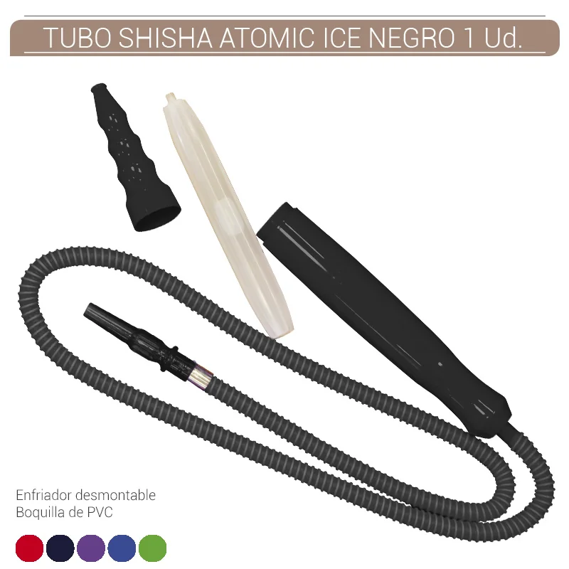 ATOGESH00004_main-20260208041751379-9354 TUBO SHISHA ATOMIC ICE ACRILICO NEGRO 1.80 mt. 1 Ud. 02.39981 - Imagen 1