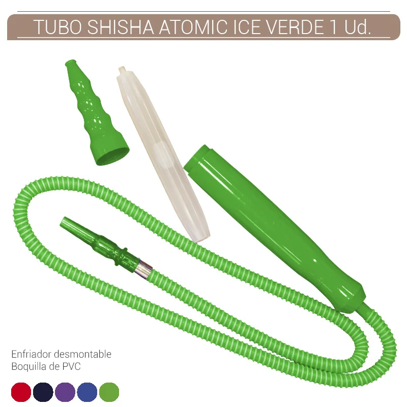 ATOGESH00007_main-20260208041828388-1109 TUBO SHISHA ATOMIC ICE ACRILICO VERDE 1.80 mt. 1 Ud. 02.39984 - Imagen 1