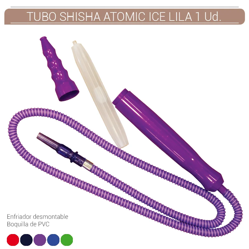 ATOGESH00008_main-20260208041840705-9557 TUBO SHISHA ATOMIC ICE ACRILICO LILA 1.80 mt. 1 Ud. 02.39985 - Imagen 1