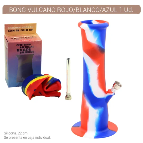 Bong Vulcano Rojo/Blanco/Azul 1 Ud.