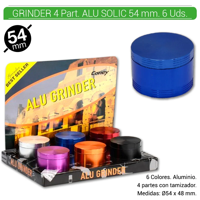 CONGEOT00004_main-20260207200010977-3265 GRINDER 4 Part. CONEY ONLY ALU SOLID 54 mm. 6 Uds. 02.12423 - Imagen 1