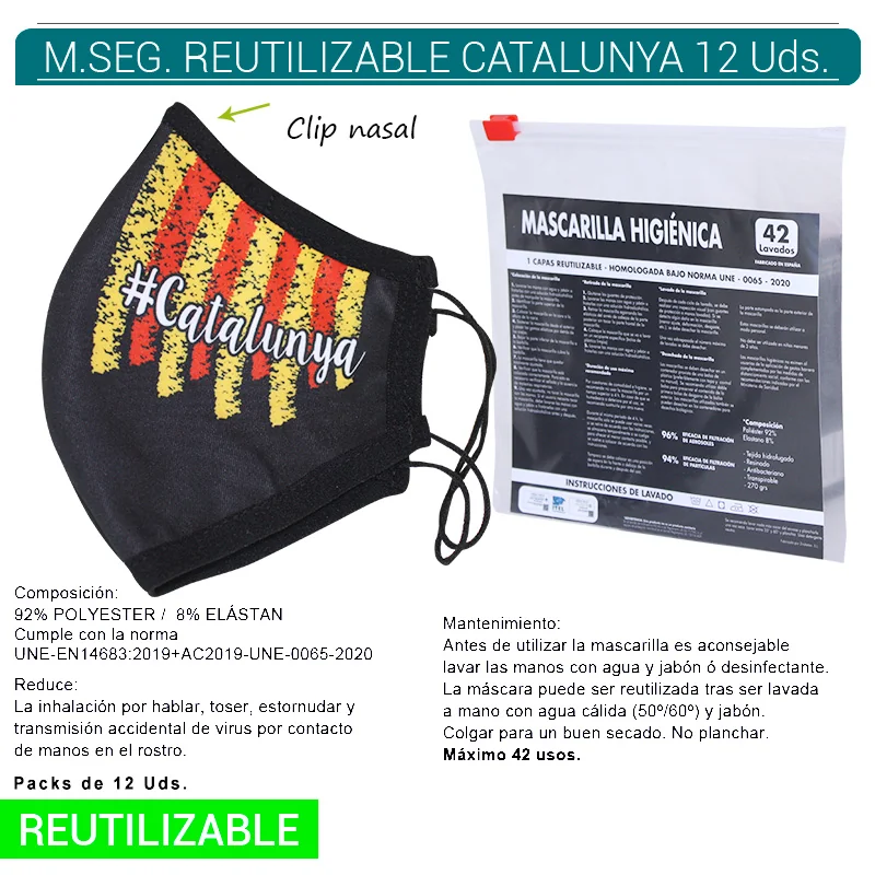 EPID0SA00002_main-20260207202016276-1757 MASCARILLA DE SEGURIDAD REUTILIZABLE CATALUNYA 12 Uds. - Imagen 1