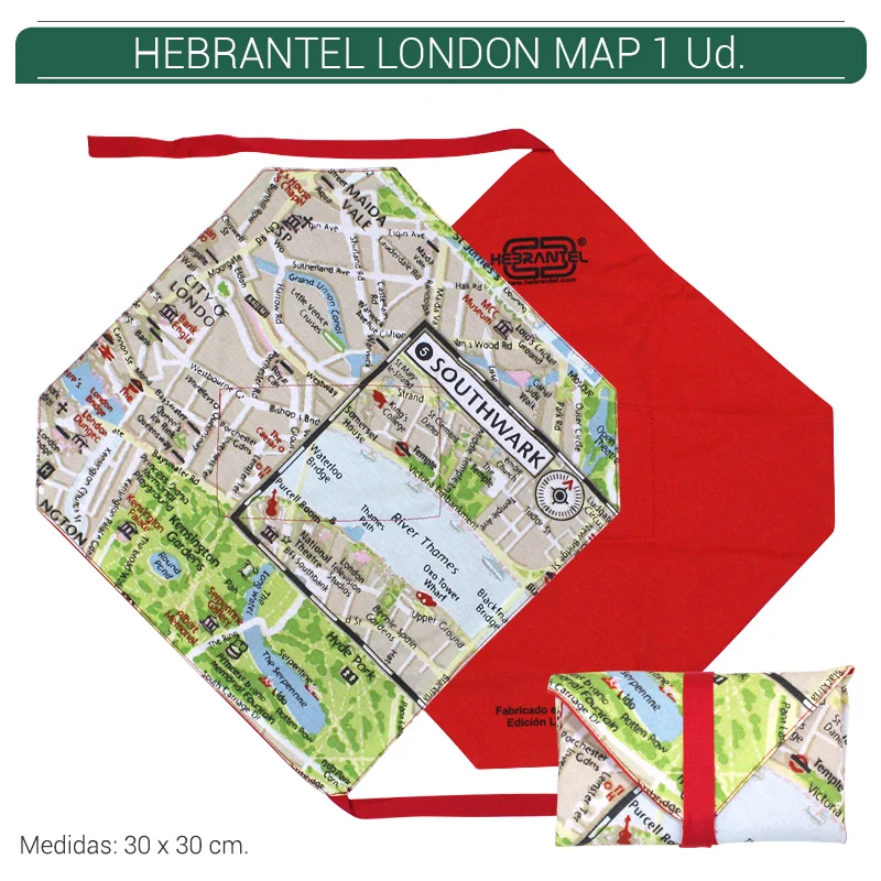 HEB90GR00001_main-20260207203545259-3406 HEBRANTEL LONDON MAP MANTEL DESPLEGABLE 1 Ud. - Imagen 1