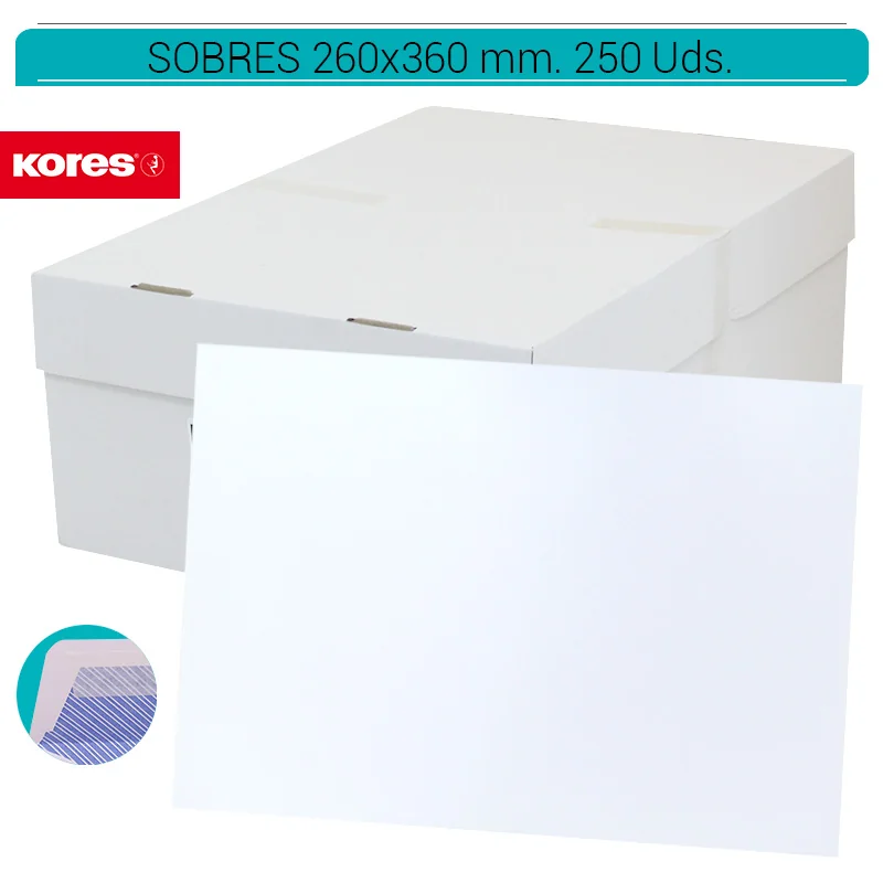KOR90PA00001_main-20260207204833260-9134 SOBRES KORES 260 x 360 mm. 250 Uds. 20221070 - Imagen 1