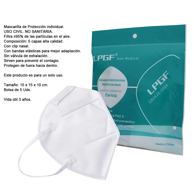 LPGGESA00001_main-20260207205008930-4646 MASCARILLA DE SEGURIDAD 5 Uds. MASK95 - Imagen 1