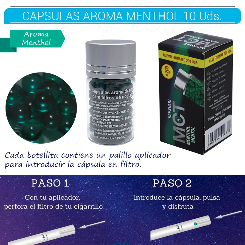 MCTGECA00006_main-20260208044546039-1157 MCT CAPSULAS PACK 200 AROMA MENTHOL 10 Uds. MCT25 - Imagen 1