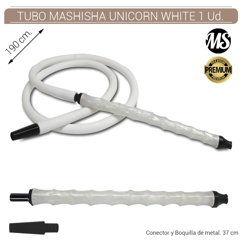 MSXGESH00002_main-20260208045256160-9380 TUBO SHISHA MASHISHA MS UNICORN WHITE 1,9 m. 1 Ud. MSUNIWH - Imagen 1