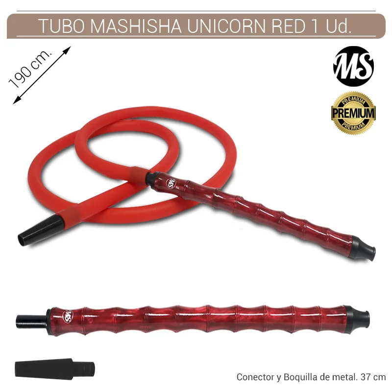 MSXGESH00004_main-20260208045321622-7705 TUBO SHISHA MASHISHA MS UNICORN RED 1,9 m. 1 Ud. MSUNIR - Imagen 1