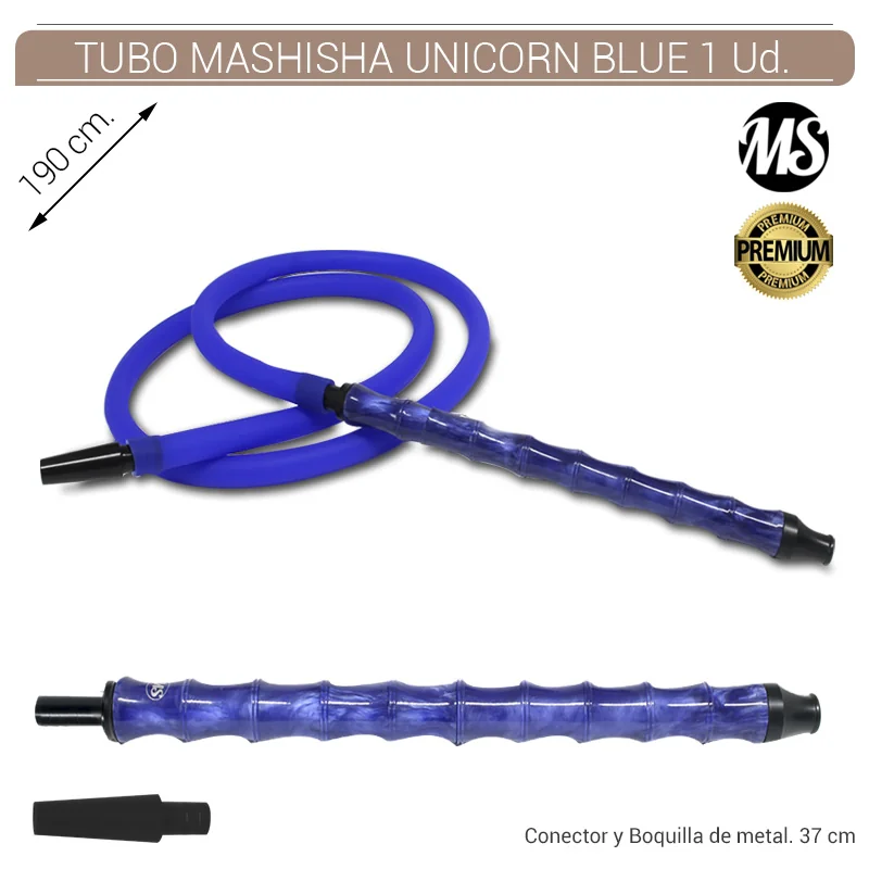 MSXGESH00005_main-20260208045334415-2108 TUBO SHISHA MASHISHA MS UNICORN BLUE 1,9 m. 1 Ud. MSUNBL - Imagen 1