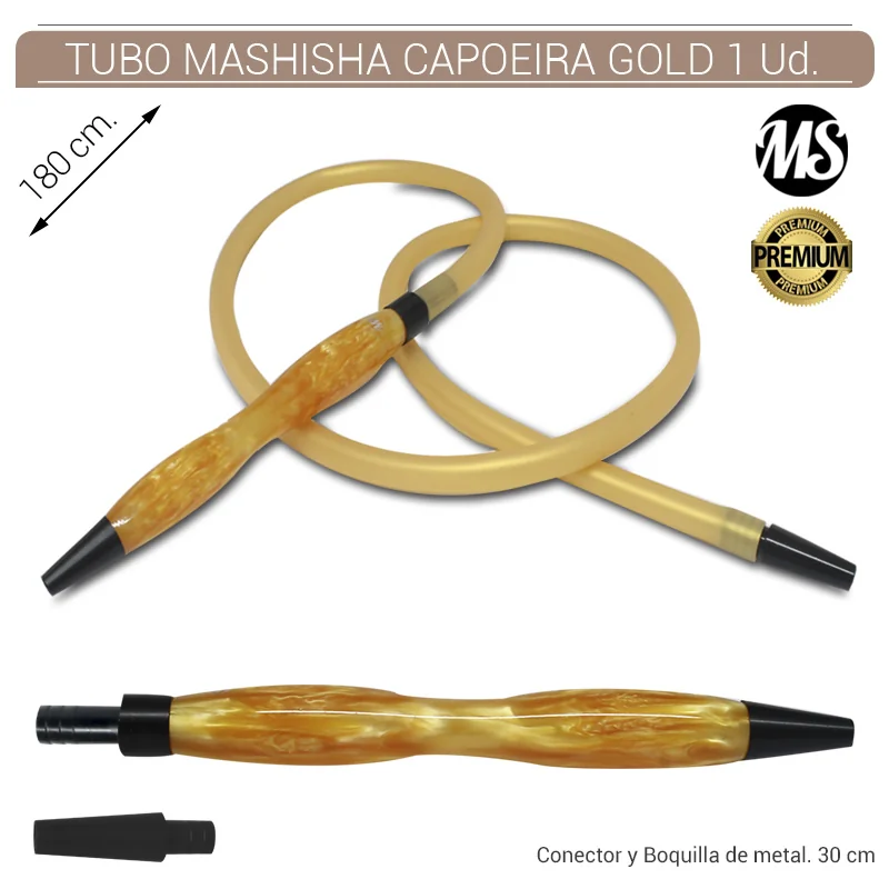MSXGESH00006_main-20260208045346935-9070 TUBO SHISHA MASHISHA MS CAPOEIRA GOLD 1,8 m. 1 Ud. MSCAPOGD - Imagen 1