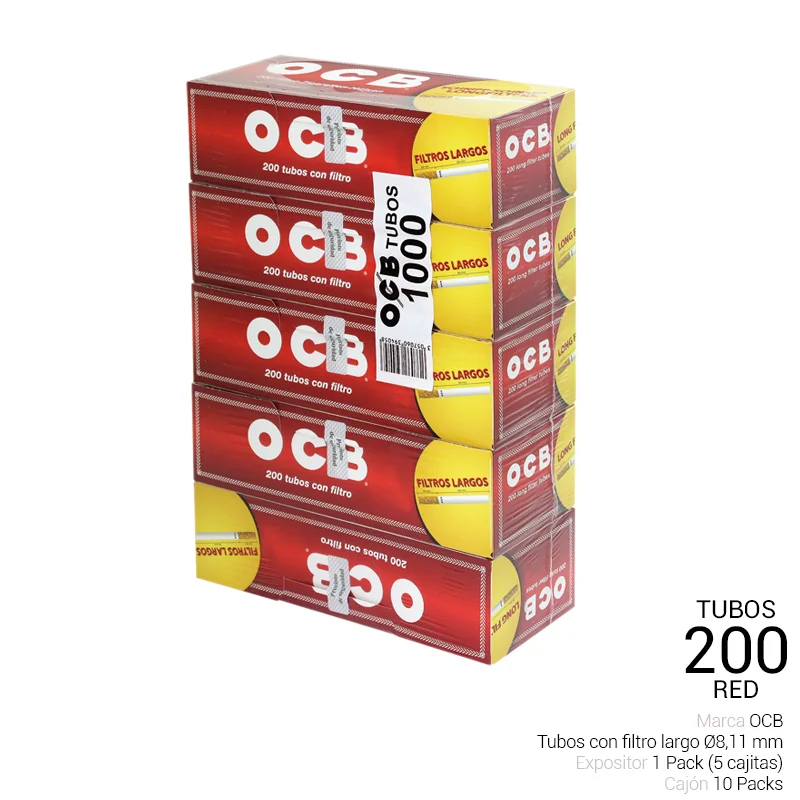 OCBGETU00005_main-20260208051319687-8517 OCB TUBES 200 RED PACK 5 Uds. - Imagen 1