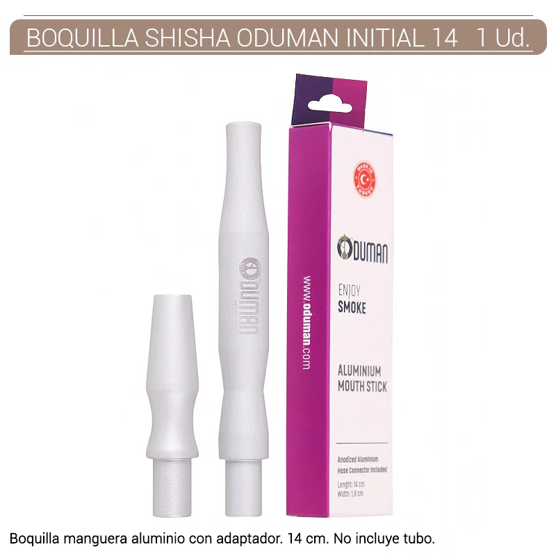 ODUGESH00001_main-20260208051424916-3158 BOQUILLA SHISHA ODUMAN INITIAL 14 SILVER/WHITE 1 Ud. - Imagen 1