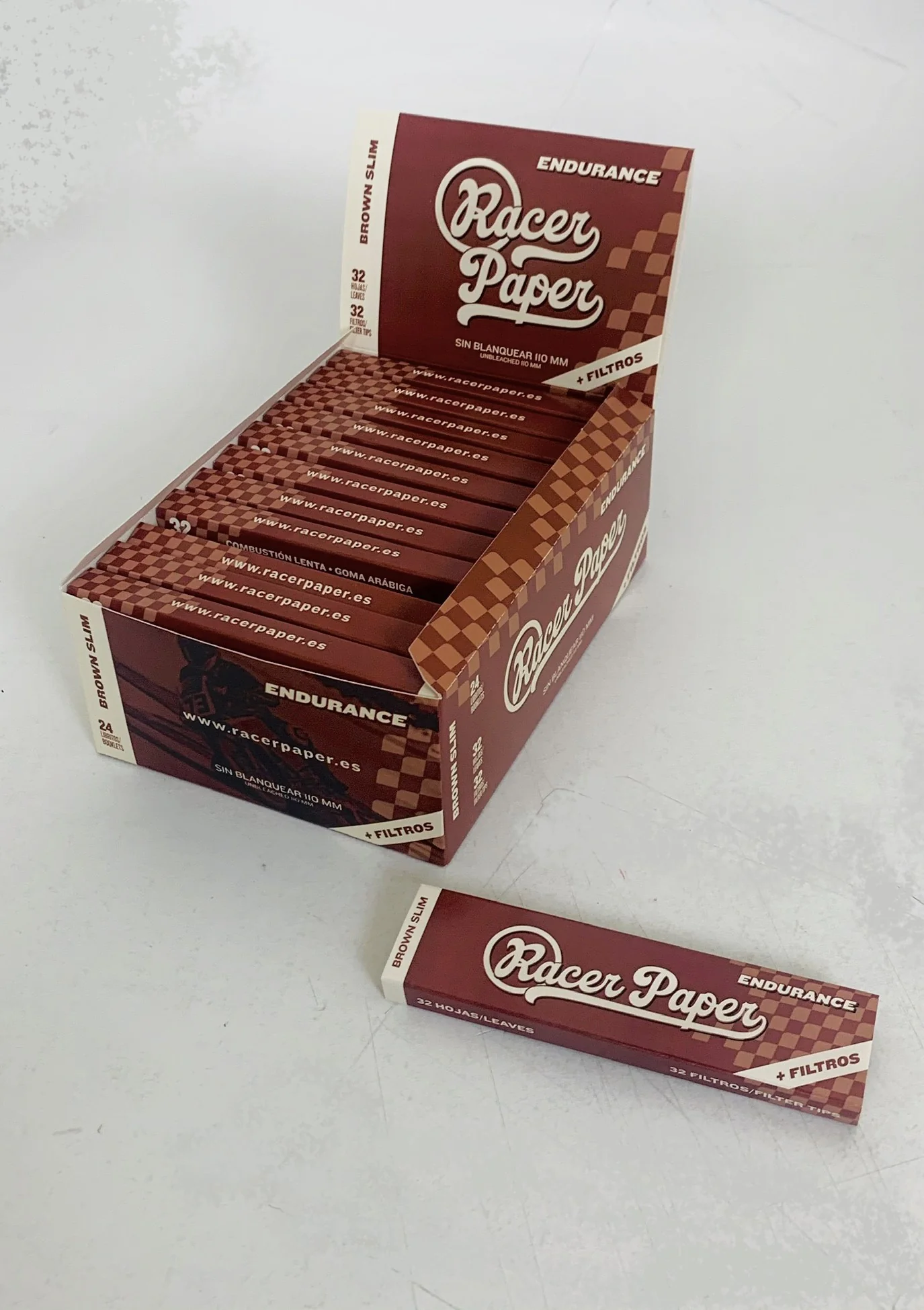 RACGEPA00010_main-20260208052746139-9873 RACER PAPER SIZE SLIM BROWN ENDURANCE + TIPS 24 Lib. - Imagen 1