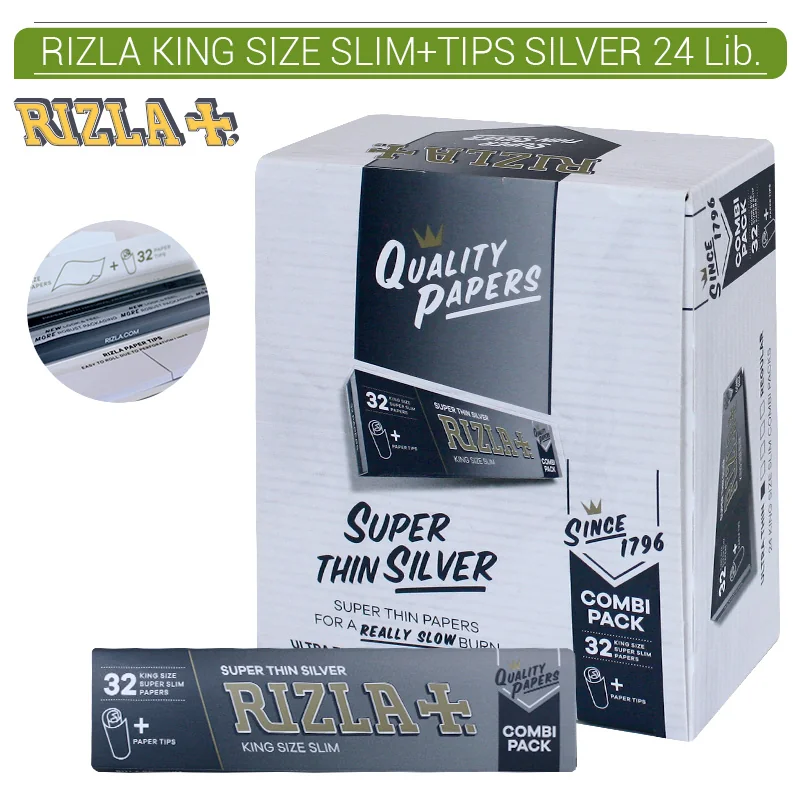 RIZGEPA00004_main-20260208053343634-9060 RIZLA KING SIZE SLIM + TIPS SILVER 24 Lib. - Imagen 1