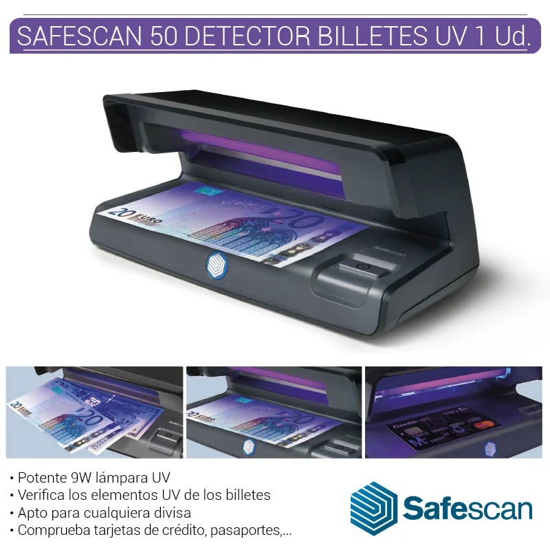 SAF80CO00001_main-20260207214254261-8091 SAFESCAN 50 DETECTOR BILLETES FALSOS UV 1 Ud. - Imagen 1