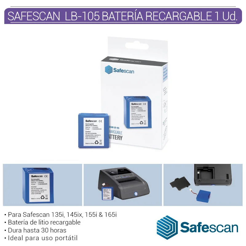 SAFGEPB00001_main-20260207214312691-8007 SAFESCAN LB-105 BATERIA RECARGABLE 1 Ud. - Imagen 1