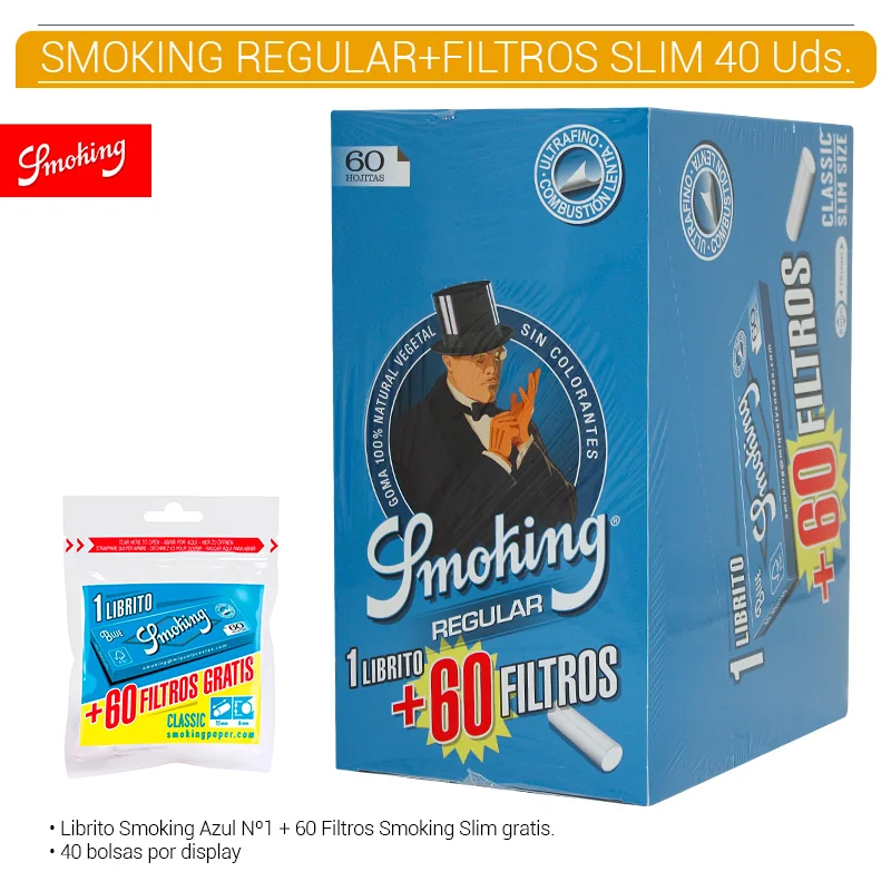 SMOGEPA00005_main-20260208054032895-8769 SMOKING FILTROS SLIM CLASSIC + REG. BLUE 40 Uds. - Imagen 1
