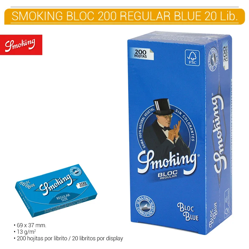 SMOGEPA00043_main-20260208054828733-7872 SMOKING BLOC 200 REGULAR BLUE 20 Lib. - Imagen 1
