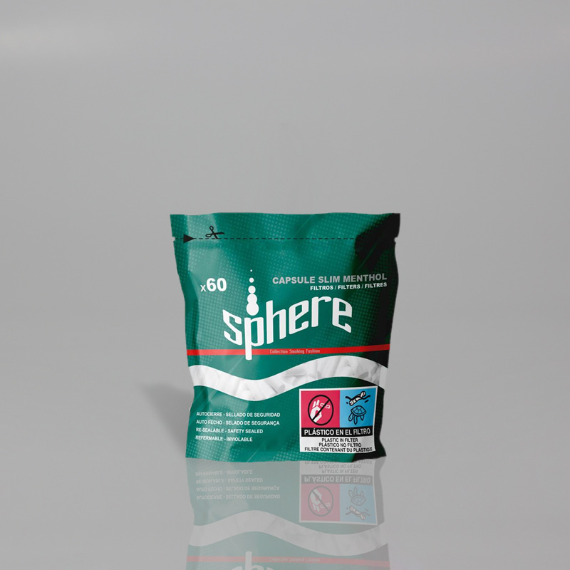 SPHCOM1010 SPHERE FILTROS SLIM CAPSULE MENTHOL 60 40 Uds. - Imagen 1