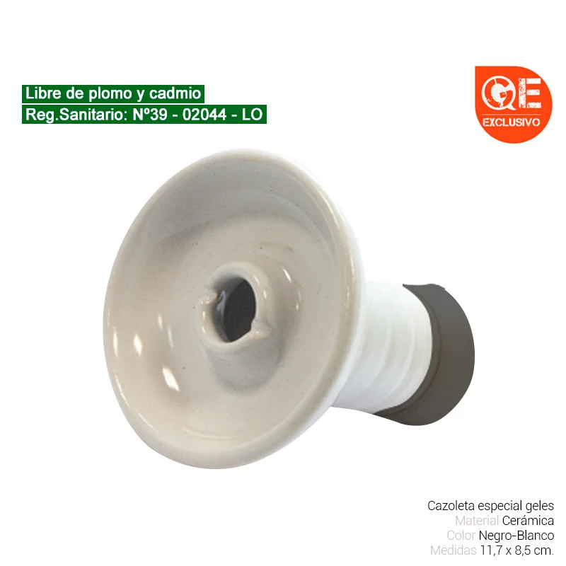 STR90SH00001_main-20260208055323839-9440 CAZOLETA SHISHA CERAMICA STRID BOWL L NEGRA-BLANCA 1 Ud. 071A10801L - Imagen 1