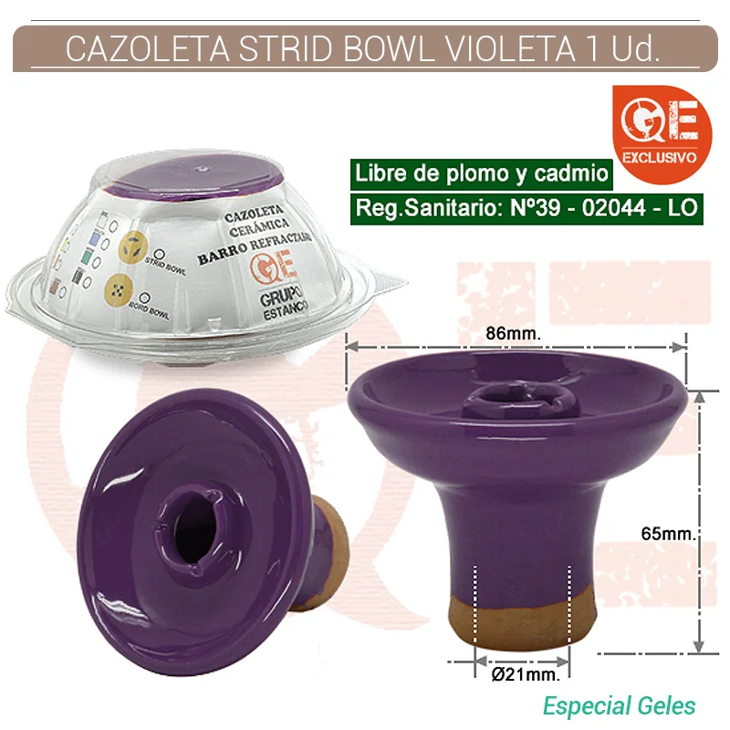 STRGESH00001_main-20260208055401000-6889 CAZOLETA SHISHA CERAMICA STRID BOWL VIOLETA 1 Ud.771A10522 - Imagen 1