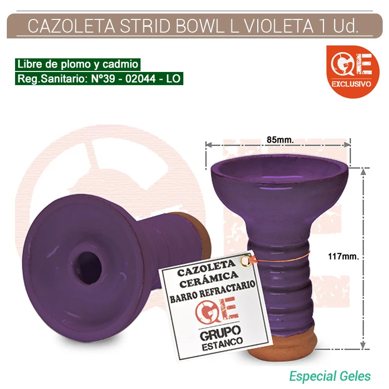 STRGESH00002_main-20260208055413622-7202 CAZOLETA SHISHA CERAMICA STRID BOWL L VIOLETA 1 Ud. 771A10729L - Imagen 1