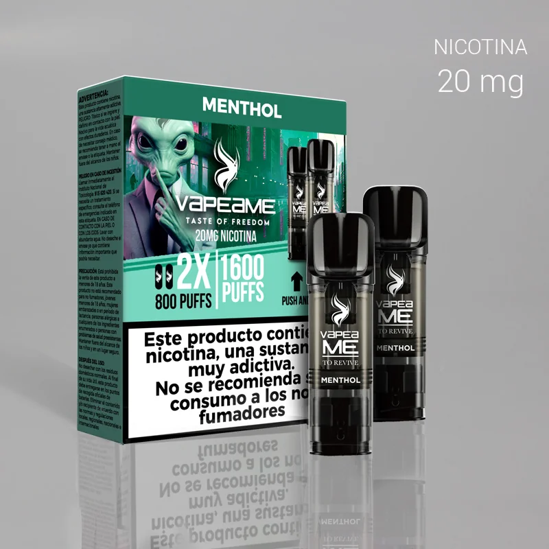 VAPGEVA00041_main-20260208060548911-5920 VAPEAME SET 2 RECARGAS 800C+800C MENTHOL 20mg. 1 Ud. - Imagen 1
