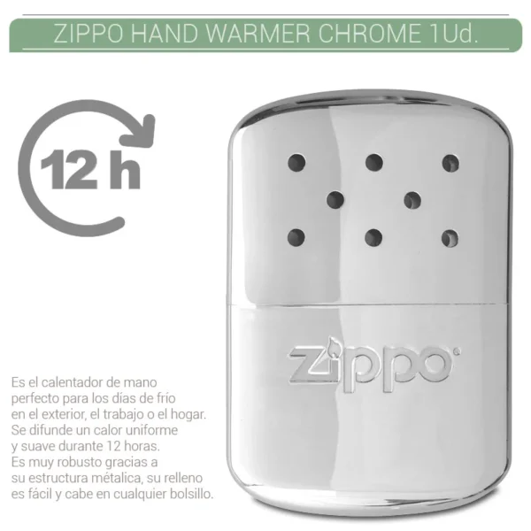 ZIPPO HAND WARMER - 12 HOUR CHROME 1 Ud. 60001658